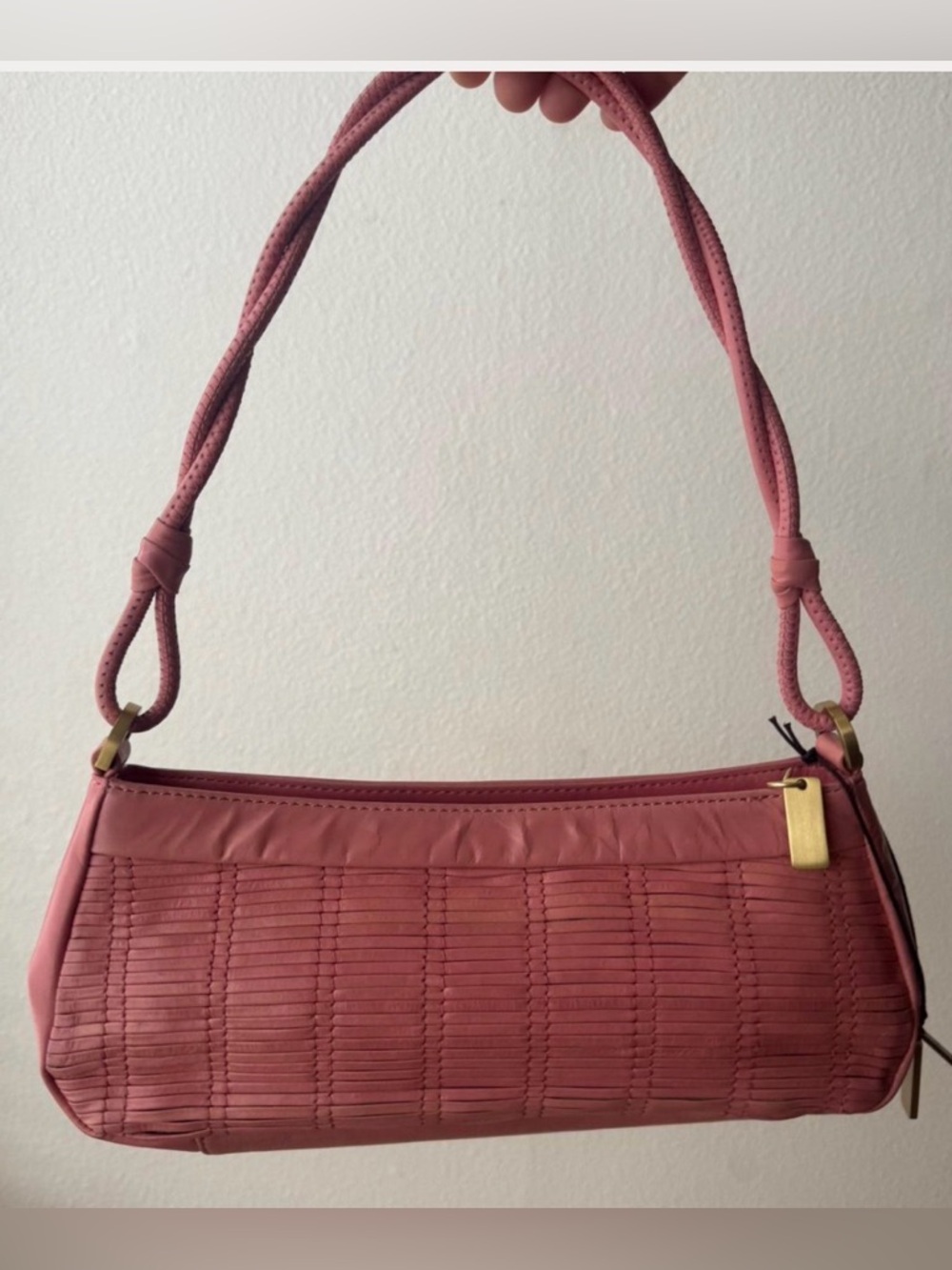 Sigrid Olsen Pink Somerville Woven Leather Shoulder Bag